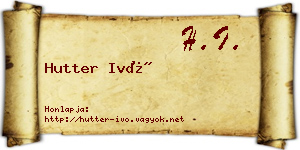 Hutter Ivó névjegykártya