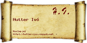 Hutter Ivó névjegykártya