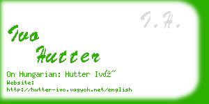 ivo hutter business card
